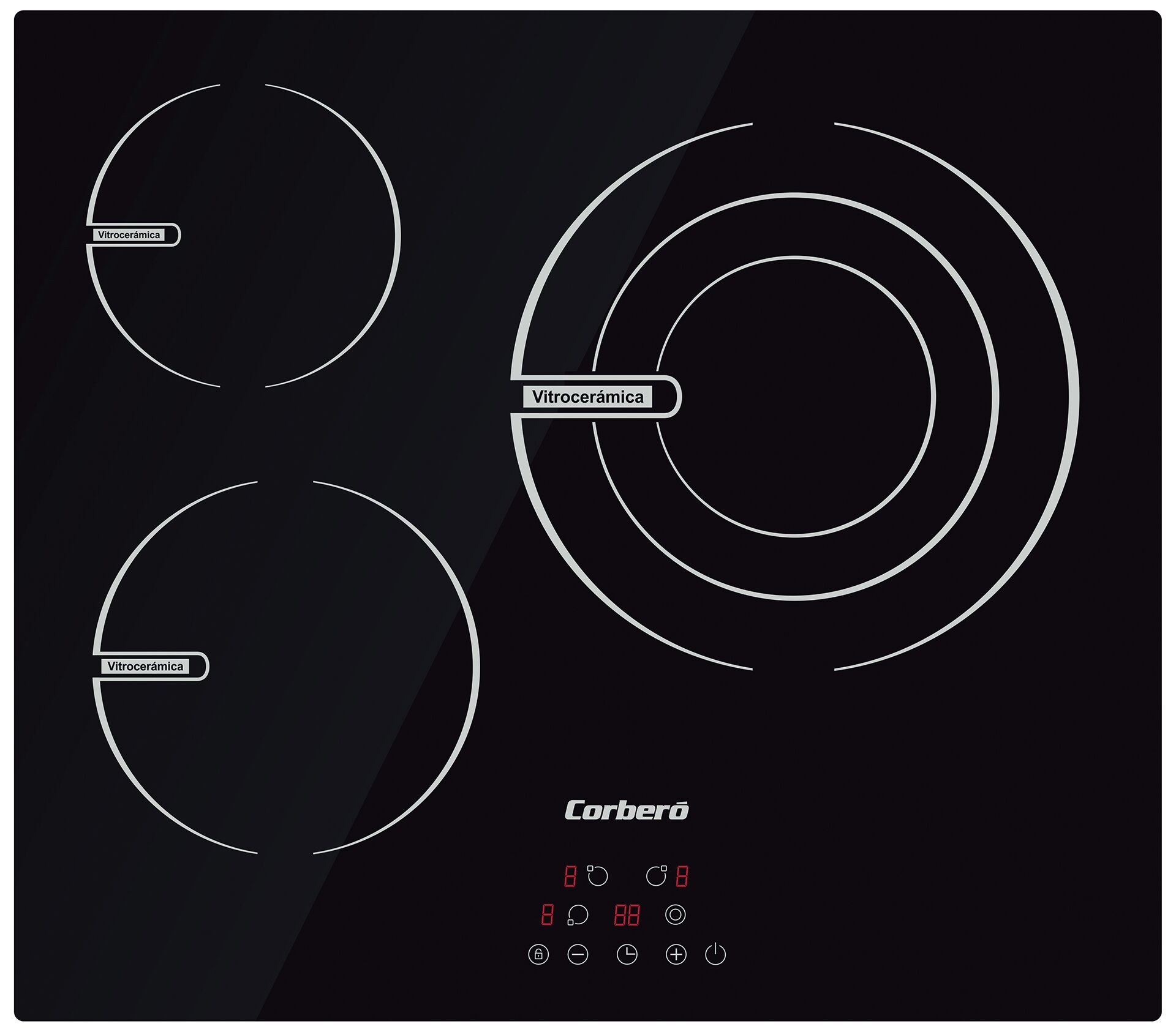 VITROCERAMICA CORBERO CCVG8322 3Z 60CM.
